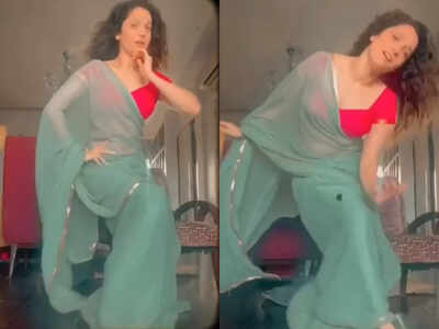 Ankita Lokhande dances to 'sawaar loon' in a feather-light saree; watch the mesmerising video