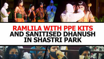 Ramlila with PPE kits and sanitised dhanush in Shastri Park
