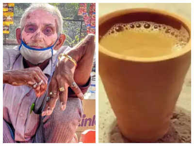 This 70-year-old man sells tea with broken arm and backbone