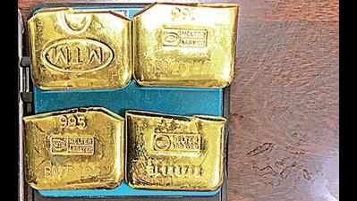Rs 70 lakh worth gold biscuits seized at Hyderabad airport