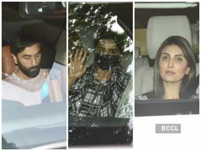 Photos: Ranbir Kapoor, Neetu Kapoor and Riddhima arrive at Alia Bhatt's residence for Soni Razdan's birthday celebration