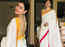 Kajol's white sari with yellow and pink border is our festive pick for the week