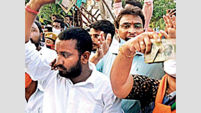 On cam: Telangana BJP workers clash with cops during raid, 'rob' seized cash