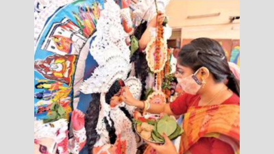Chandigarh: After 4 days of Durga Puja, Goddess heads home