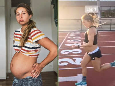 Pregnant woman runs a mile in 5 minutes days before giving birth