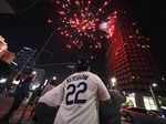 Fireworks light up the night sky in LA after Dodgers win World Series