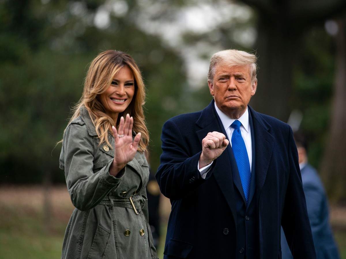Melania Trump: 'I agree' says Melania Trump as woman yells out 'Handsome'  for Donald Trump at FLOTUS' first solo rally | World News - Times of India