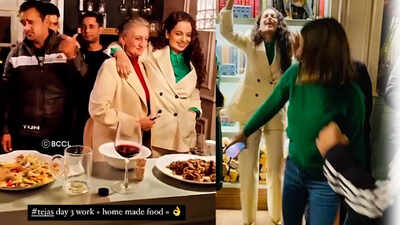 Watch: Kangana Ranaut hosts dinner party for 'Tejas' team at her Manali home, gang enjoy old Bollywood classics and delicious homemade food