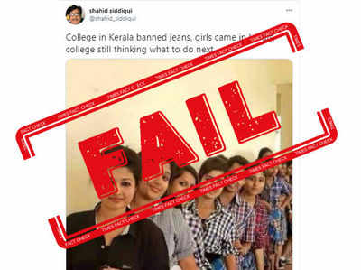 FACT CHECK: Did female students wear lungis after Kerala college banned jeans?