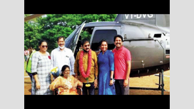 Tollywood producer lands in soup after landing chopper in Nellore school
