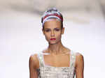 Russian beauty Natasha Poly known for her theatrical moves during the fashion shows is back in business