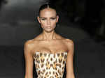 Russian beauty Natasha Poly known for her theatrical moves during the fashion shows is back in business