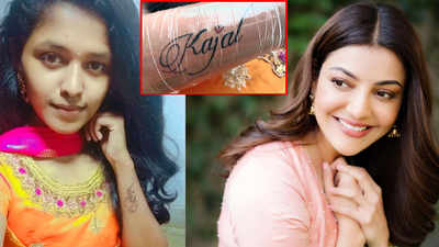 Kajal Aggarwal's die-hard fan tattoos the actress' name on her forearm as a gift to herself on her idol's wedding day