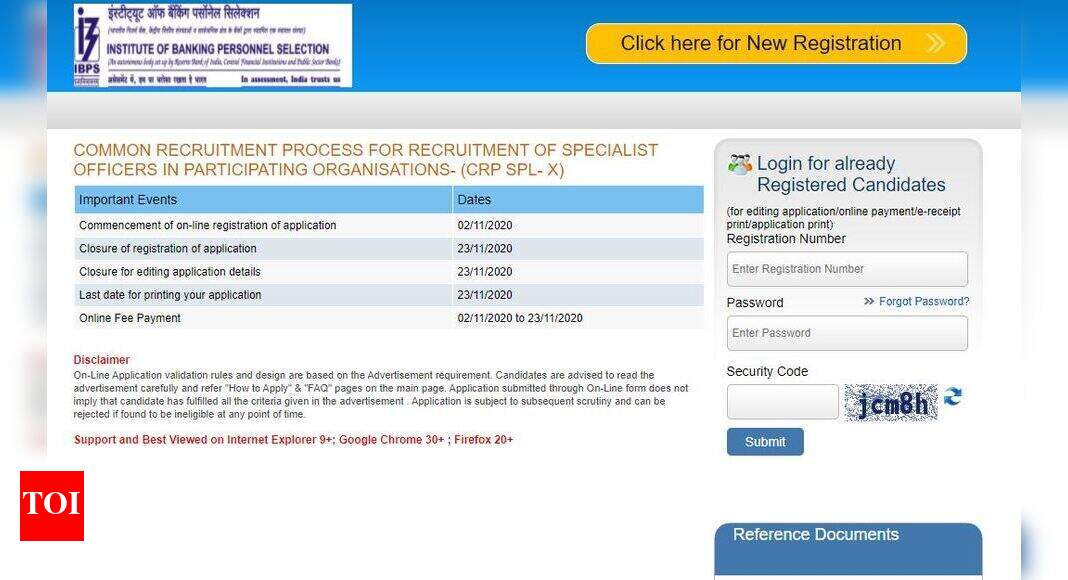 IBPS SO Recruitment 2020 Application process begins at ibps.in Times