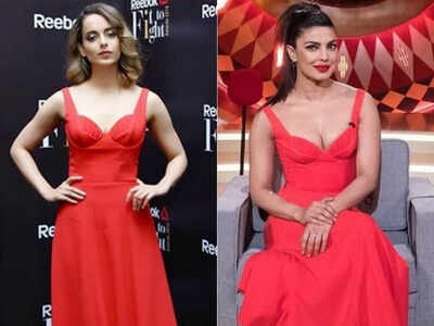 Kangana Ranaut or Priyanka Chopra: Who wore the hot red dress better? -  Times of India