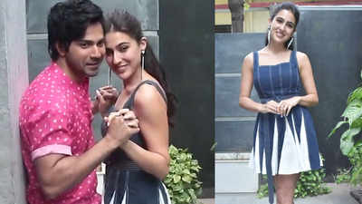 Sara Ali Khan and Varun Dhawan put their best fashion foot forward as they step out to promote 'Coolie No 1'