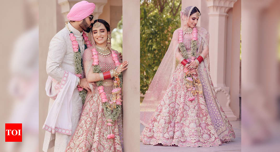 pink lehenga for bride