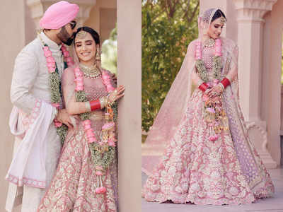 Fun Punjabi Wedding With Bride In Gorgeous Pastel Pink Anarkali | Indian  wedding outfits, Punjabi wedding dress, Punjabi wedding couple