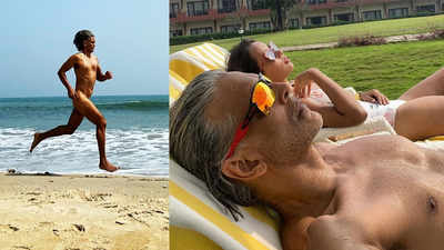 Amid controversy surrounding his nude picture, Milind Soman enjoys his Goa getaway basking in the sun with wife Ankita Konwar