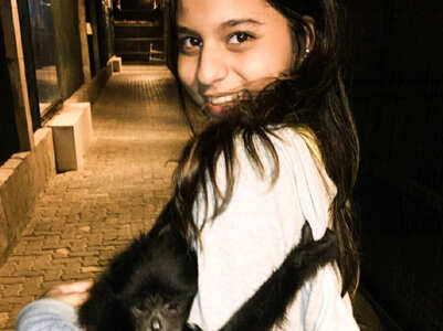Suhana’s adorable pic with a baby chimp