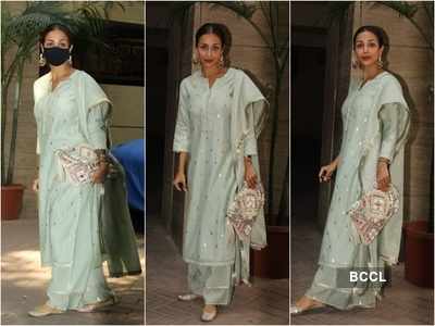 Malaika Arora is giving us major Diwali vibes as she steps out in a gorgeous pastel blue ethnic outfit; view pictures
