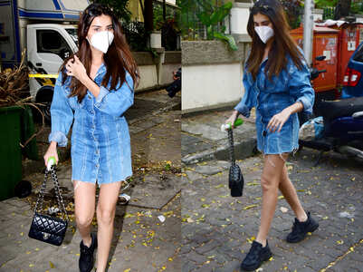 Tara Sutaria just restarted the no-pants trend with her denim jacket dress