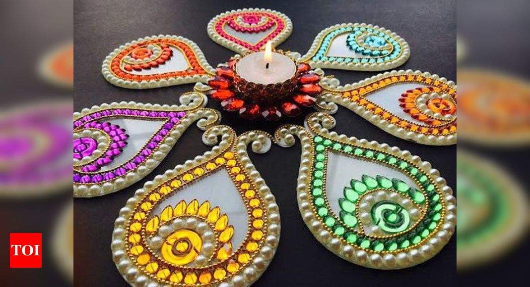 Unique rangoli designs for Diwali: Try making a mirror rangoli this ...