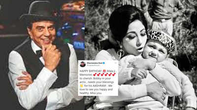 Dharmendra extends birthday greetings to veteran star Mala Sinha, shares a throwback picture of the yesteryear actress with Bobby Deol
