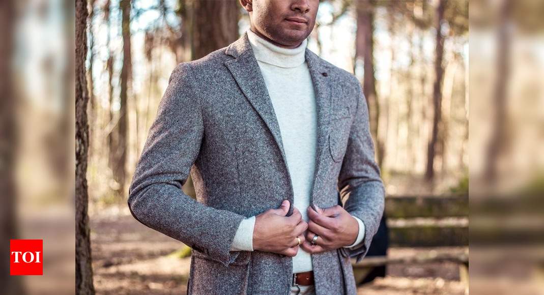 Mens High Neck Knit Wool Texture Jumper Winter Colours Smart Casual Warm Top