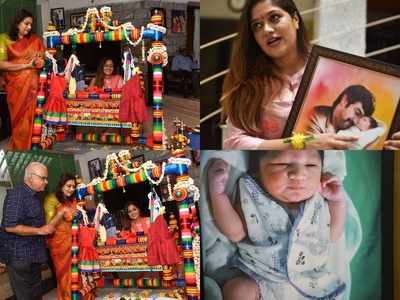 Take a look at Meghana Raj and Chiranjeevi Sarja's son and his cradle ceremony