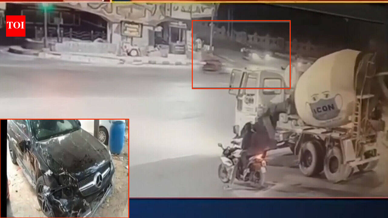 CCTV footage: Speeding car rams into bike in Hyderabad, 1 killed