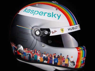 Vettel evokes Amelia Earhart and diversity in new 'rainbow' helmet