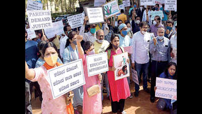 Bengaluru: Parents hold protest, say private schools’ fee structure unfair
