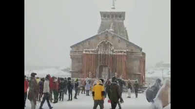 Uttarakhand: Kedarnath shrine wrapped in blanket of snow on closing day ceremony, temperature dip in hills