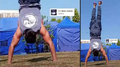 Ayushmann Khurrana leaves fans gushing as he nails a handstand