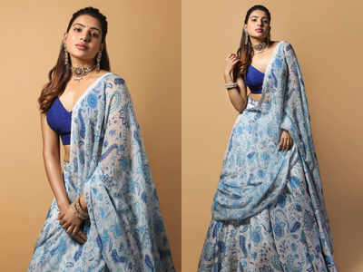 Samantha Akkineni wore the hottest blue printed lehenga and you can't miss it