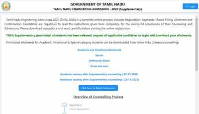 TNEA Supplementary provisional allotment released at tneaonline.org