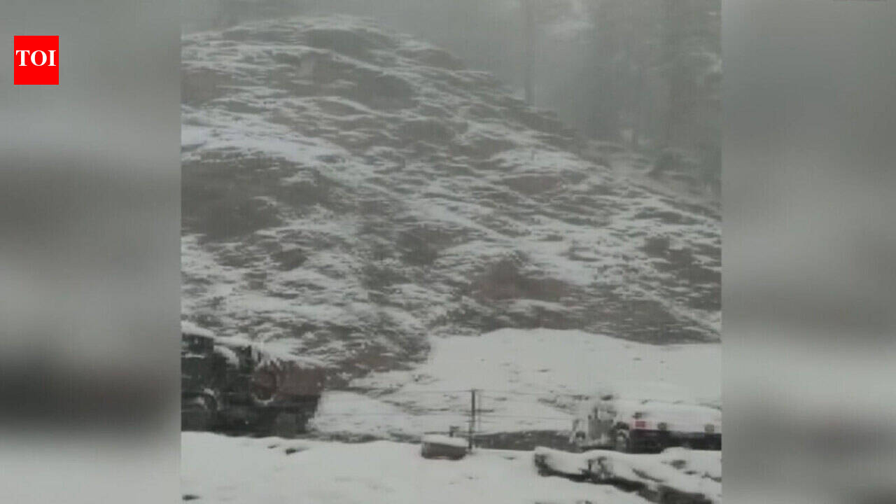 Watch: Pir Panjal mountain range witnesses season's fresh snowfall