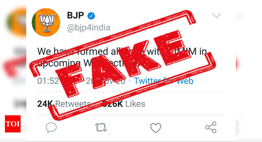 FAKE ALERT: No, BJP hasn’t forged alliance with AIMIM for WB polls ...