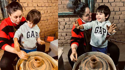Watch! Pregnant Kareena Kapoor Khan's fun 'Pot, pot, pottery' session with little Taimur Ali Khan