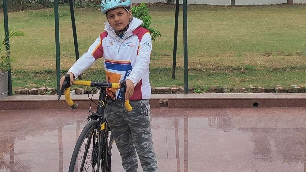 10-year-old Sparsh Tainuli during his maiden Infinity Ride from Kashmir to Kanyakumari 2