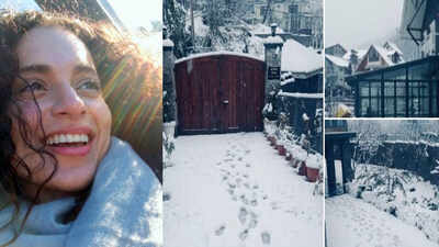 Kangana Ranaut share pictures of her Manali home covered with snow