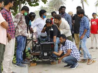 Vishwak Sen shoots for a song from his next film Paagal in Pondicherry