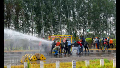 In Haryana, farmers again brave tear gas, water cannons