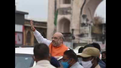 GHMC polls: Amit Shah reaches Hyderabad for roadshow
