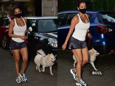 PHOTOS: Malaika Arora looks cool in a sporty outfit as she steps out to walk her dog