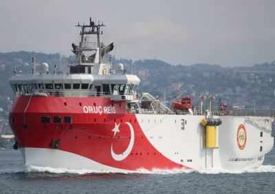 Turkish research vessel docks at port after East Med survey
