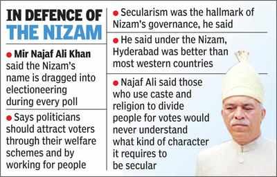 Belittling Nizam a gimmick to garner votes: Grandson