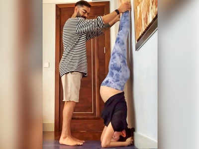 Mom-to-be Anushka shares throwback pic of her doing headstand with husband Virat Kohli's help