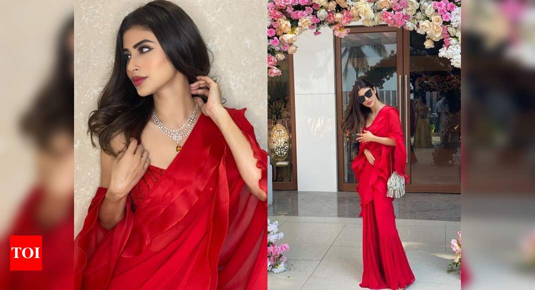 Mouni Roy Looks Resplendant in Her Red Ruffled Saree That Costs Rs 30,000 -  Yay or Nay?